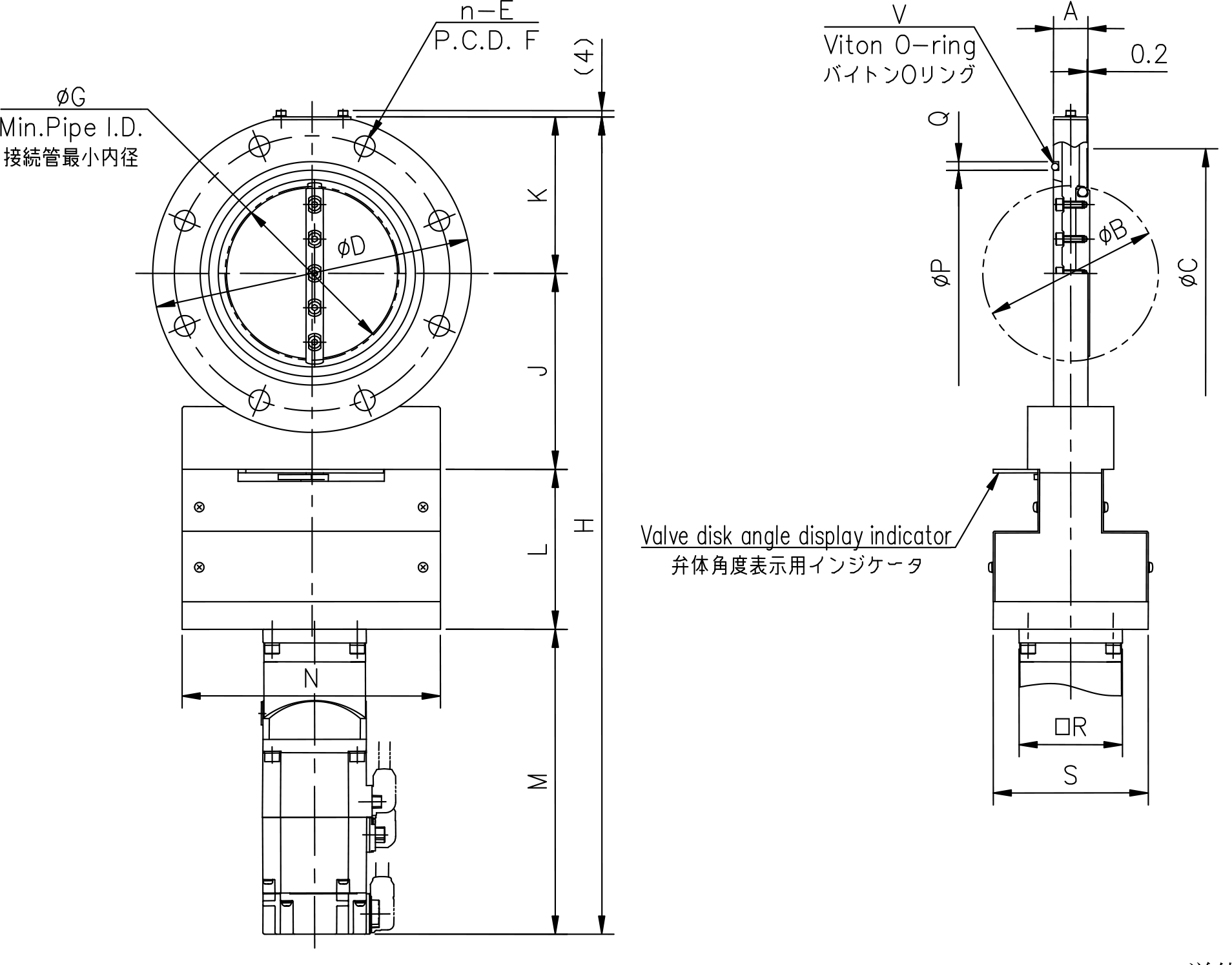 Dimensions of MBV-JIS ADⅡ-M4Br