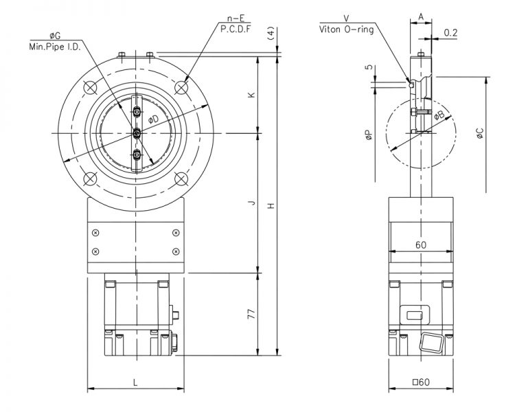 Dimensions of MBV-JIS SDⅡ-M4Series