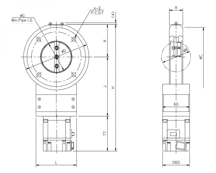 Dimensions of MBV-ISO SDⅡ-M4Series