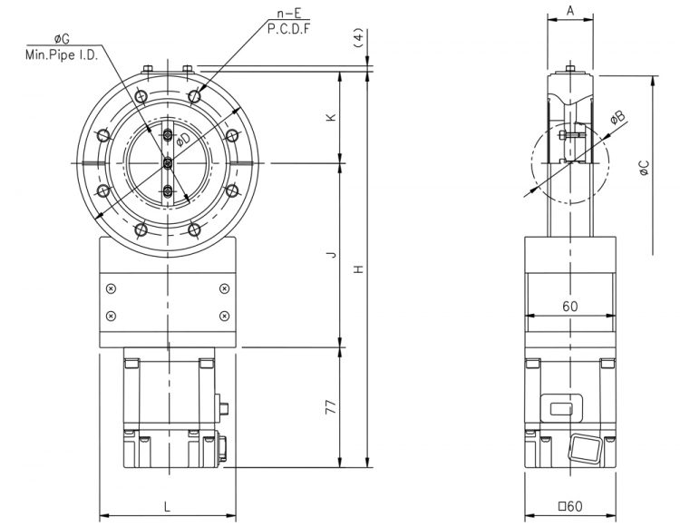 Dimensions of MBV-CF SDⅡ-M4Series