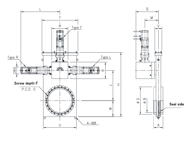 Dimensions of MEX-CF-LD-AZBr Series