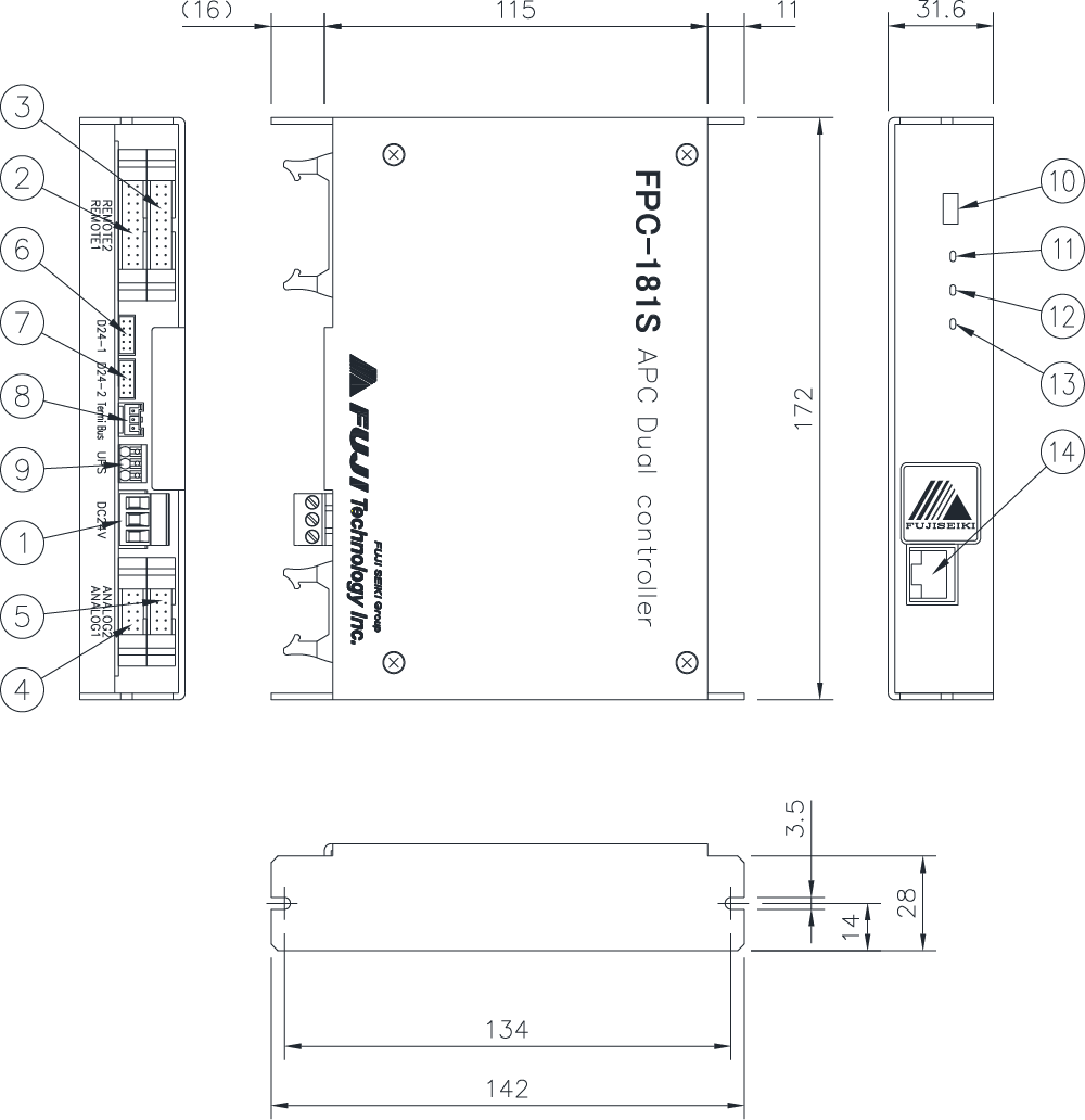 Controller：FPC－181S Ethernet communication / RS485 communication