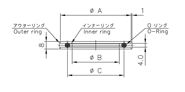 マルチクランプ用Ｏリング座　ＴＨ型（Ｏリング付）